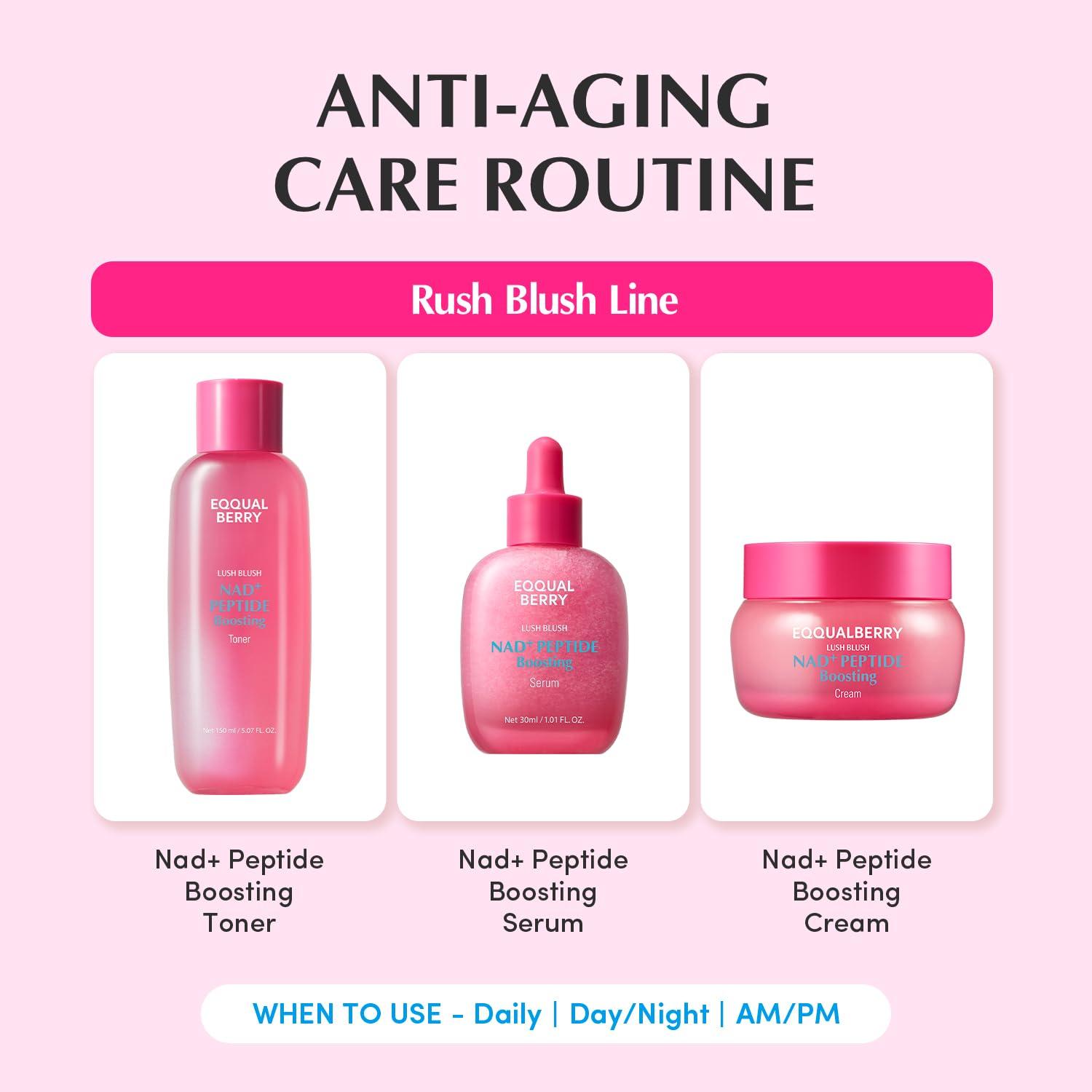 image:imageEQQUALBERRY NAD Peptide Boosting Serum amp Cream Set AntiAging Korean Skin Care 5 Ceramides amp Vegan Collagen for Wrinkles amp Radiant Glow