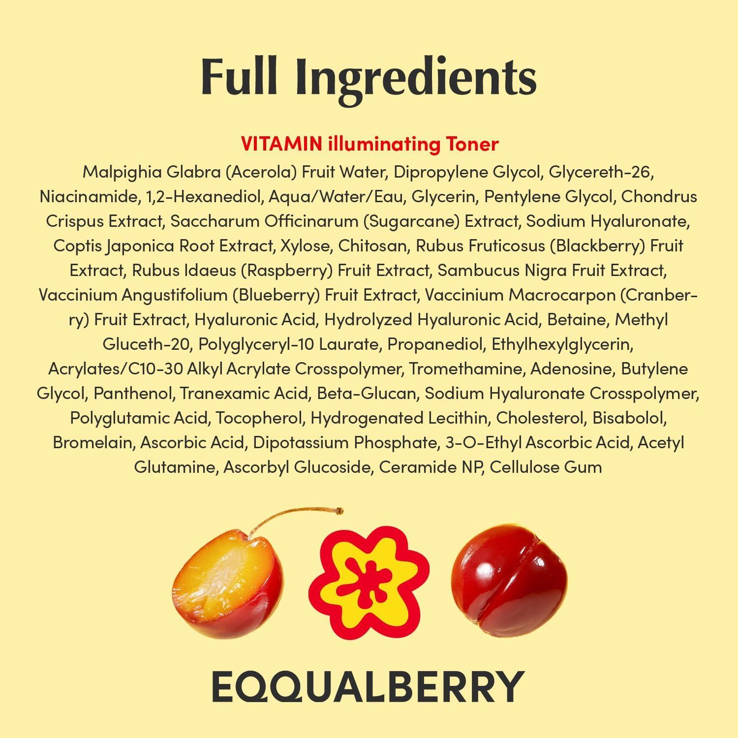 image:imageEQQUALBERRY Vitamin Illuminating Toner Brightening Vitamin C amp Niacinamide 3 Gentle Daily Exfoliating SkinPrep Hydration for Glowy Skin507 floz 150ml