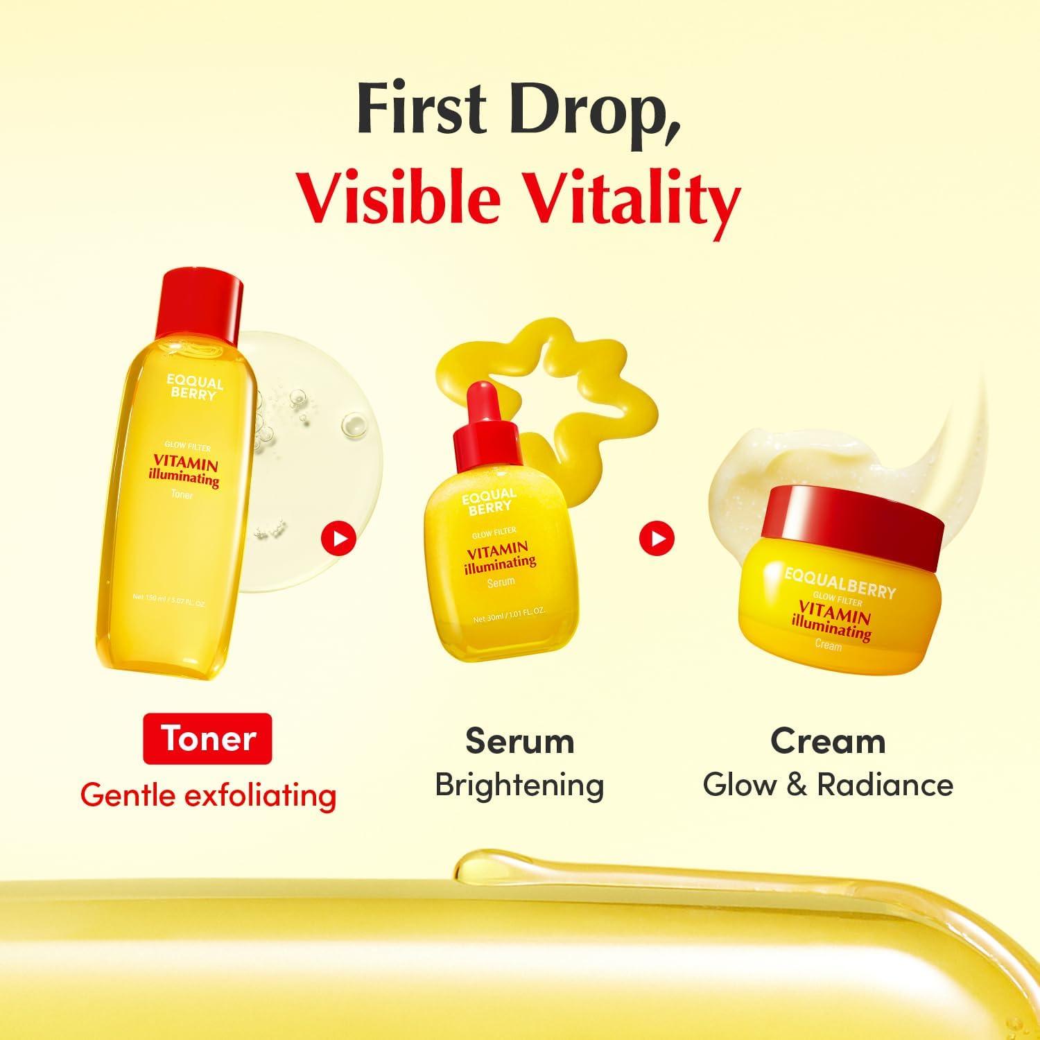 image:imageEQQUALBERRY Vitamin Illuminating Toner Brightening Vitamin C amp Niacinamide 3 Gentle Daily Exfoliating SkinPrep Hydration for Glowy Skin507 floz 150ml