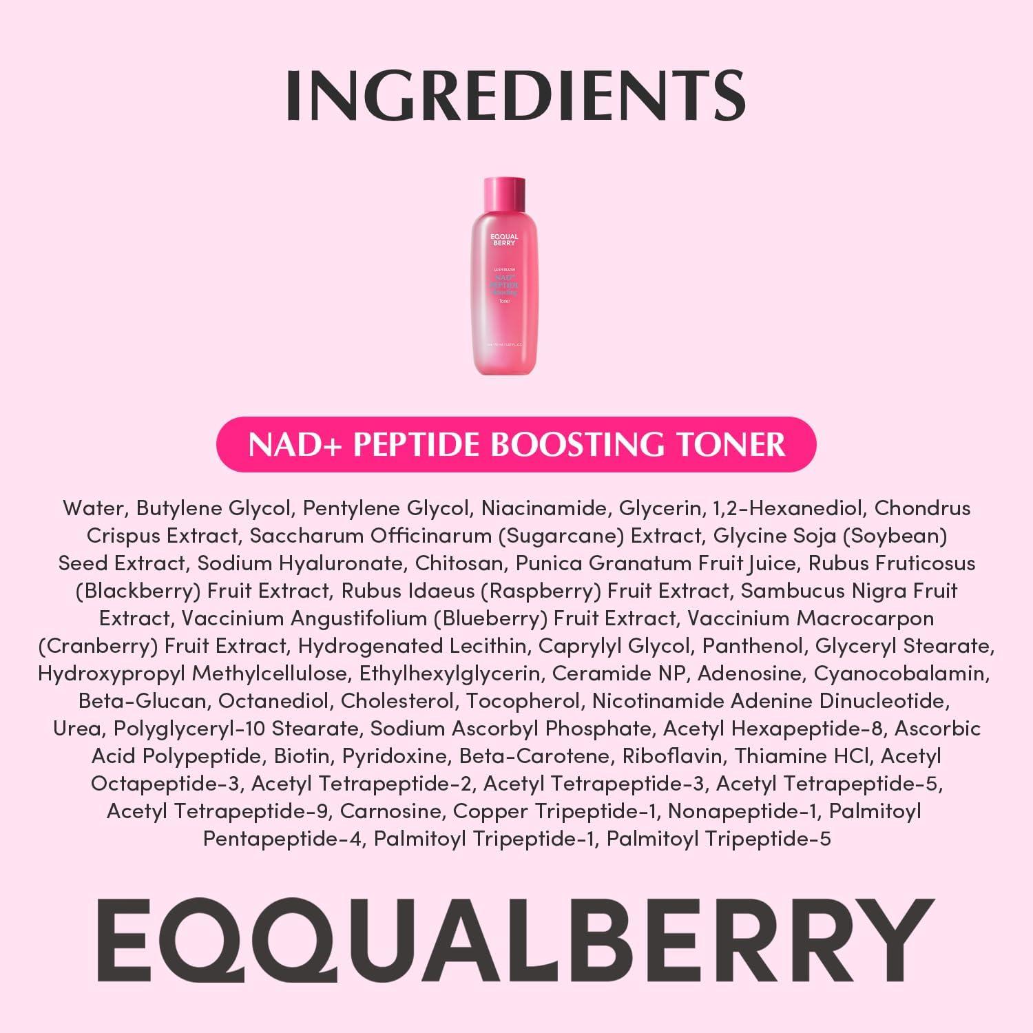 image:imageEQQUALBERRY NAD Peptide Boosting Toner RadianceEnhancing Hydrating amp Firming Toner for Dull Skin Fine Lines amp Wrinkles with Peptides amp Ceramide AntiAging Korean Skincare507 floz150ml