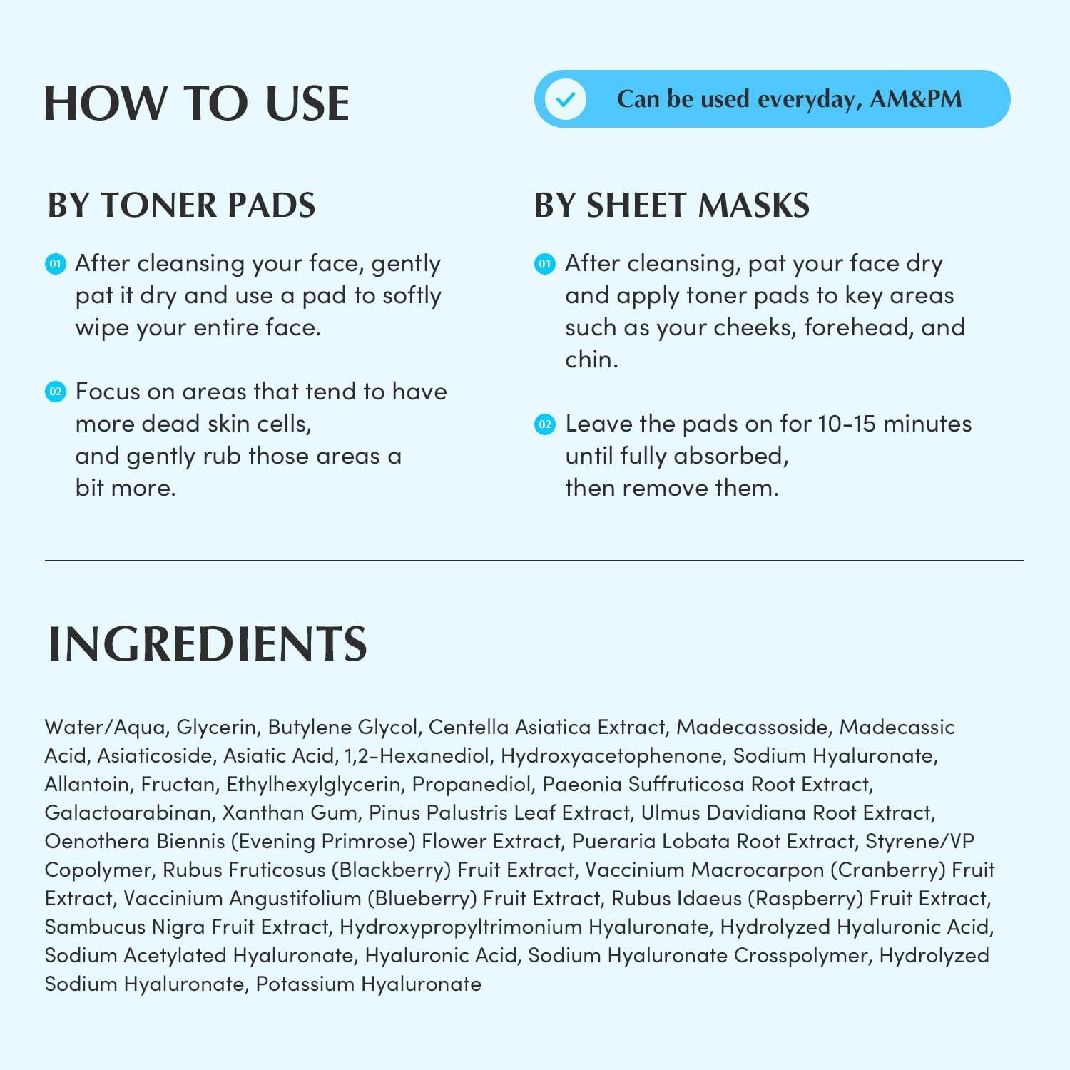 image:imageEQQUALBERRY Swimming Pool Toner Pads DualTextured Facial Toner Pads for Pore Care and Gentle Exfoliation Boosted Hydration with Hyaluronic Acid Korean Toner Pads for Face 70 Pads