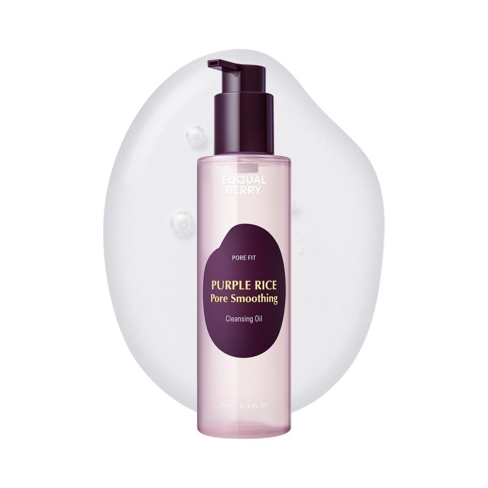 image:imageEQQUALBERRY Purple Rice Pore Smoothing Cleansing Oil Deep Cleansing for Pores amp Blackheads Korean Oil Cleanser for Face amp Makeup Remover Hydrating amp Soothing Formula 676 floz