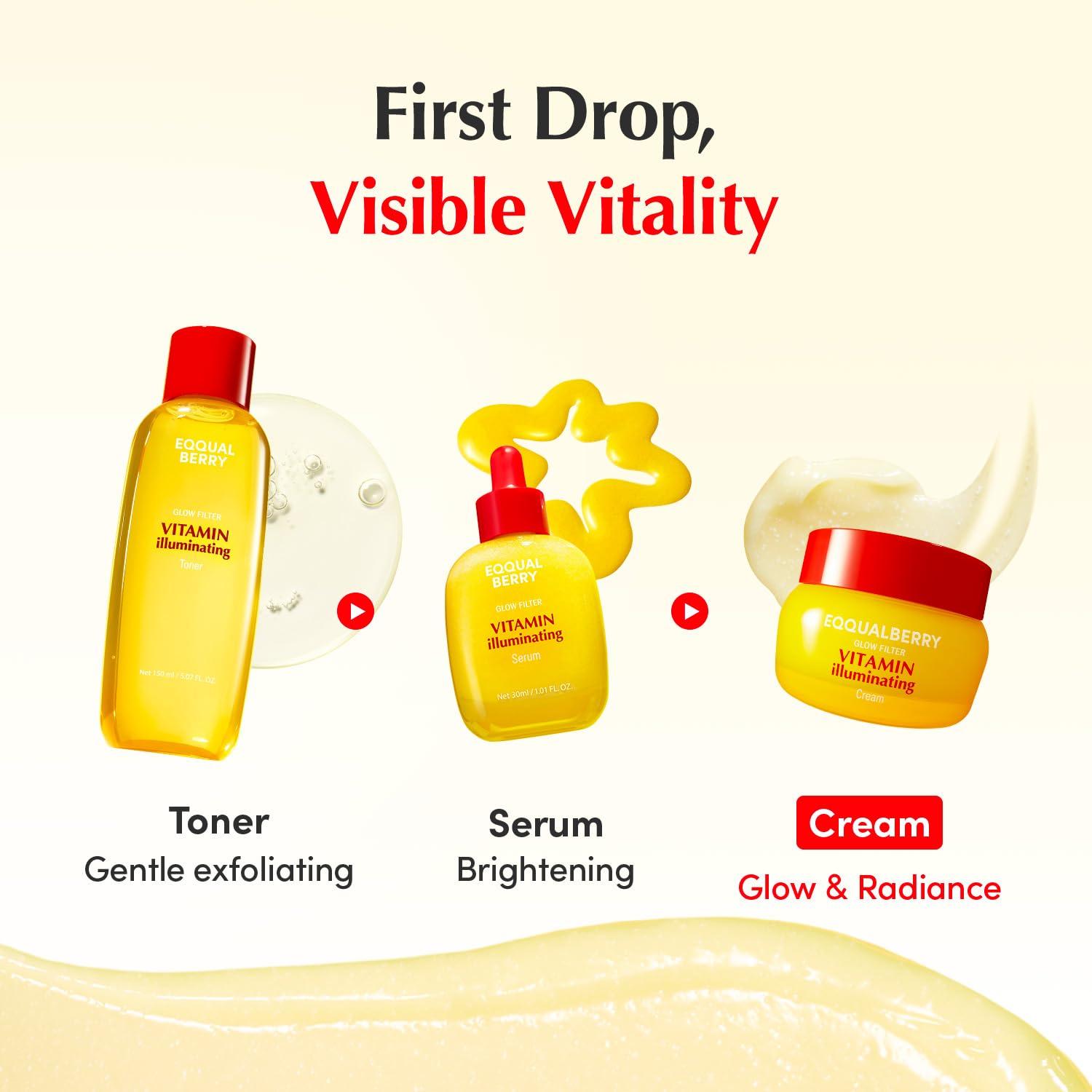 image:imageEQQUALBERRY Vitamin Illuminating Cream Pack of 2 Vitamin C amp 5 Niacinamide 3 TXA Dark spots Cream Ceramide Barrier Strength Glowy Lightweight Hydration 169 floz 2ea2 Pack