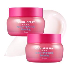 EQQUALBERRY NAD+ Peptide Boosting Cream, Pack of 2 – NAD+ 5% & 13 Peptides Anti-Aging Face & Body Cream | Firming & Lifting Pink Neck Cream for Sagging Skin (1.69 fl.oz * 2ea)(2 Pack)